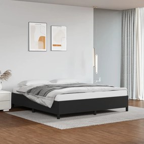 Estrutura de cama 160x200 cm couro artificial preto