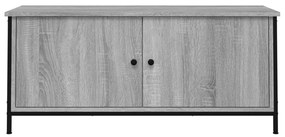 Móvel TV c/ portas 102x35x45 cm deriv. madeira cinzento sonoma