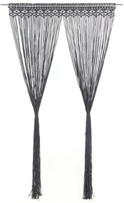 vidaXL Cortina em macramé 140x240 cm algodão antracite