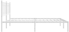 Estrutura de cama com cabeceira 183x213 cm metal branco