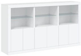 Aparador com luzes LED 181,5x37x100 cm branco