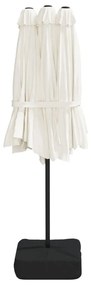 Guarda-sol com cabeça dupla 449x245 cm branco areia