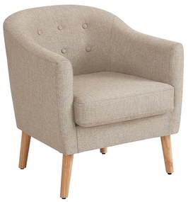 Poltrona lounge em tecido com almofada de assento estofada 69 x 68,5 x 77 cm Bege