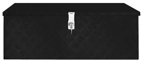 Caixa de arrumação 90x47x33,5 cm alumínio preto