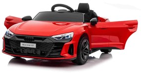 Carro elétrico para crianças Audi RS E-tron GT 12V, controlo remoto, USB / AUX, Bluetooth, bateria de lítio, luzes LED licença ORIGINAL Vermelho