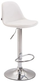 Banco de bar Kiel em couro sintético 39 x 82-104 x 43 cm Branco