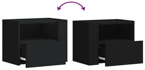 Mesa de cabeceira de parede 45x30x35 cm preto