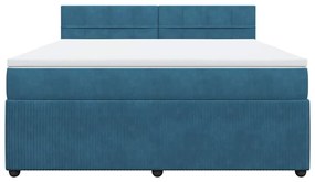 Cama com molas/colchão 180x200 cm veludo azul