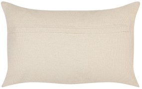 Conjunto de 2 almofadas decorativas em algodão laranja e branco com padrão geométrico 30 x 50 cm INULA Beliani