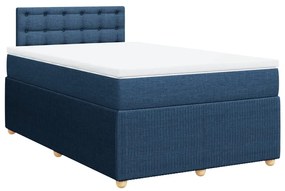 Cama boxspring com colchão 120x190 cm tecido azul