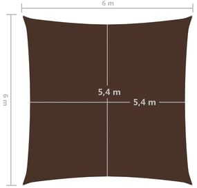Para-sol estilo vela tecido oxford quadrado 6x6 m castanho