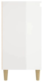 Mesa de cabeceira 40x35x70cm derivados madeira branco brilhante