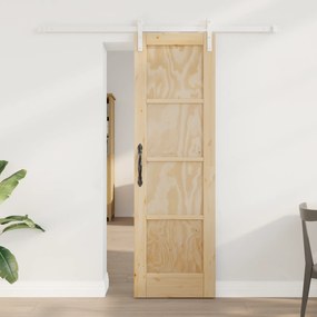 Porta Deslizante vidaXL com Conjunto de Ferragens 61x198.5 cm Madeira