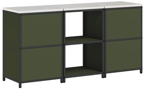 Conjunto de Armazenamento de Cozinha 3 pcs Verde Oliva
