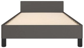 Estrutura cama c/ cabeceira sem colchão 90x190 cm cinzento