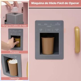 Cozinha de brinquedo de madeira com luzes e sons com quadro negro e acessórios de cozinha para crianças 131 x 47 x 92 cm rosa