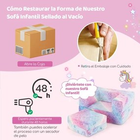 Sofá infantil brilha no escuro modular para crianças com capa de almofada lavável à máquina e enchimento de espuma para crianças com mais de 3 anos Ro