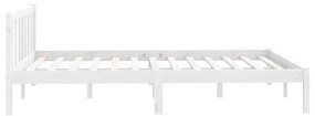 Estrutura de cama casal 135x190 cm pinho maciço branco