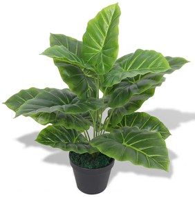 vidaXL Planta taro artificial com vaso 45 cm verde