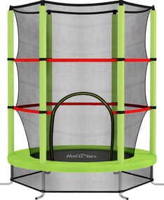 HOMCOM Trampolim Infantil Ø140x190 cm Trampolim para Crianças de 3-6 Anos com Rede de Segurança Carga 45 kg para Interior Verde | Aosom Portugal