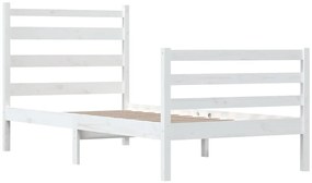 Estrutura de cama 100x200 cm pinho maciço branco