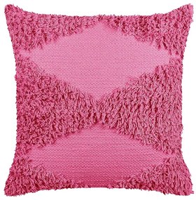 Almofada decorativa em algodão rosa 45 x 45 cm RHOEO Beliani