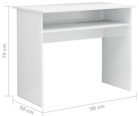 Secretária 90x50x74 cm derivados de madeira branco brilhante