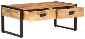 Mesa de centro 100x54x40 cm madeira de mangueira maciça e ferro