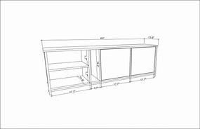 Móvel TV Primrose – Branco e Antracite – 160 cm x 35,3 cm x 50,8 cm