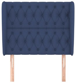 Cabeceira de cama c/ abas tecido 93x23x118/128 cm azul