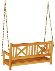 Banco de Balanço para Jardim de 2 Lugares 110x56x58 cm de Madeira Sóli