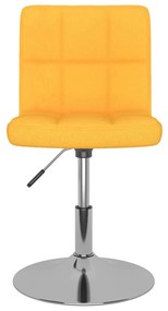 Cadeiras de jantar giratórias 2 pcs tecido amarelo