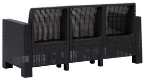 Conjunto Lounge de Jardim “Aksu” — Sofá, Poltronas e Mesa de Centro —