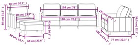 4 pcs conjunto de sofás com almofadões veludo castanho