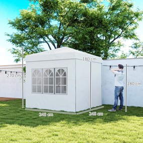 Tenda Dobrável Pop-Up Tenda 248x248x270 cm com 4 Paredes Laterais Anti