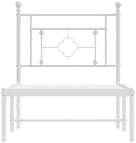Estrutura de cama com cabeceira 80x200 cm metal branco
