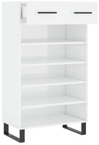 Sapateira 60x35x105 cm derivados de madeira branco brilhante