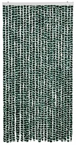 Cortina anti-insetos 100x200 cm chenille verde e branco