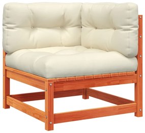 5pcs conj. sofás jardim + almofadões pinho maciço castanho-mel