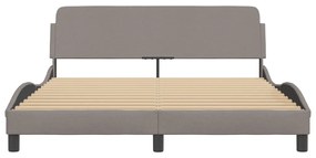 Cama sem colchão 160x200 cm tecido castanho-acinzentado