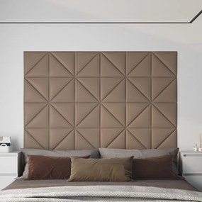 Painel parede 12pcs 30x30cm couro artificial 0,54 m² cappuccino