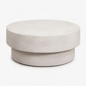 Mesa De Centro Redonda Para Jardim Em Cimento Selara Ø90 Cm & Cinza Pedra Claro - Sklum