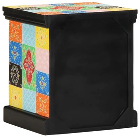 Mesa de cabeceira 2 pcs multicor madeira de mangueira maciça