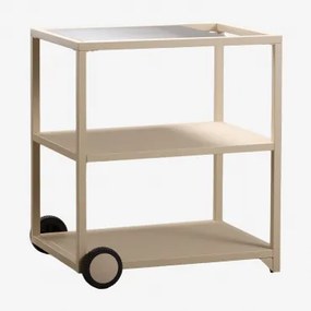 Carrinho Modular De Cozinha Para Exterior Em Aço Rivana Tapioca Bege - Sklum