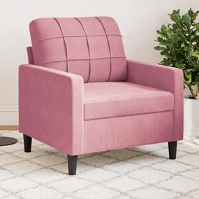 Poltrona 60 cm veludo rosa