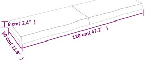 Prateleira de parede 120x30x(2-6) cm carvalho tratado castanho