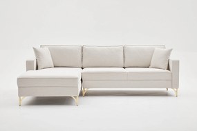 Sofá de Canto Berlin – Creme Dourado – 258x83x181 cm