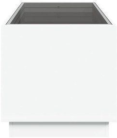 Mesa de centro luzes LED Infinity 70x50x50 cm branco