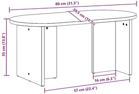 Mesa de centro Castanho-mel 80 x 39.5 x 35 cm