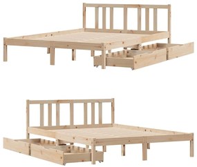 Cama sem colchão 120x200 cm madeira de pinho maciça